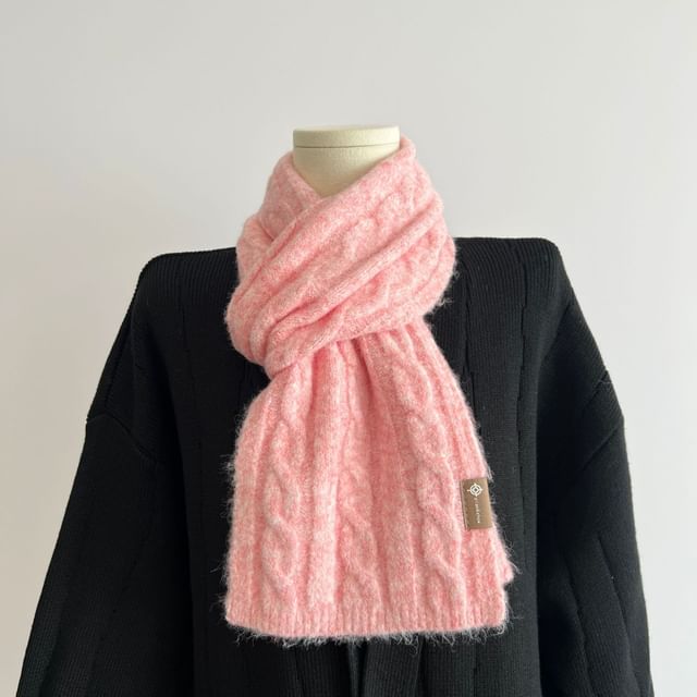 Cable Plain Knit Scarf