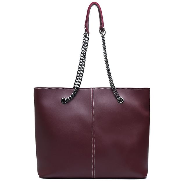 Leather Bag Strap Tote Faux Chain