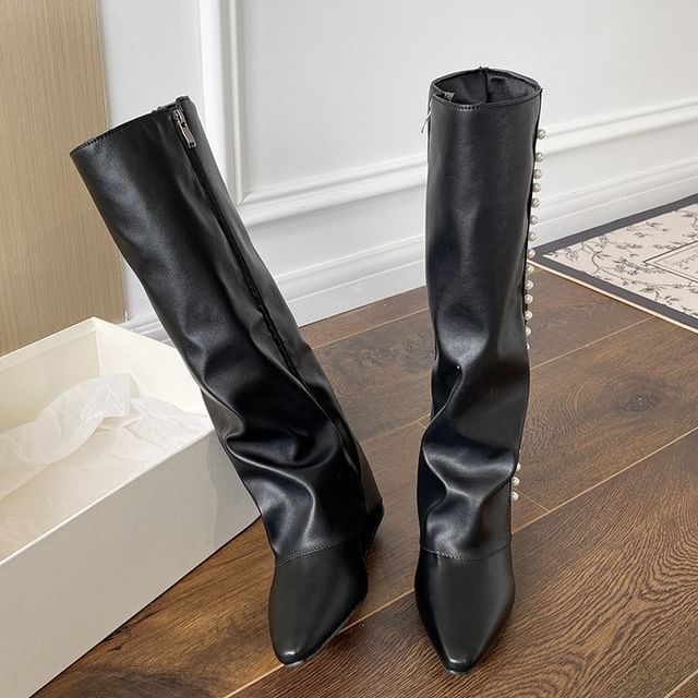 Tall Wedge Boots Pointy