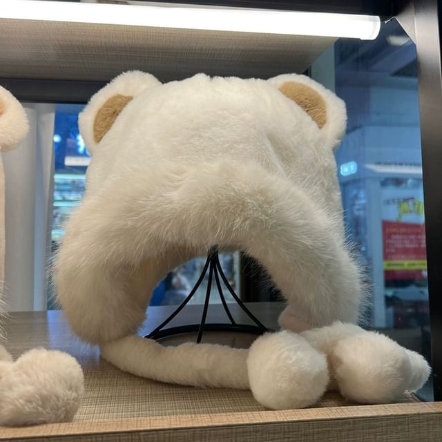 Chenille Trapper Hat Bear Ear