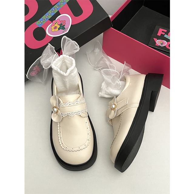 Mocassins à plateforme avec fausses perles