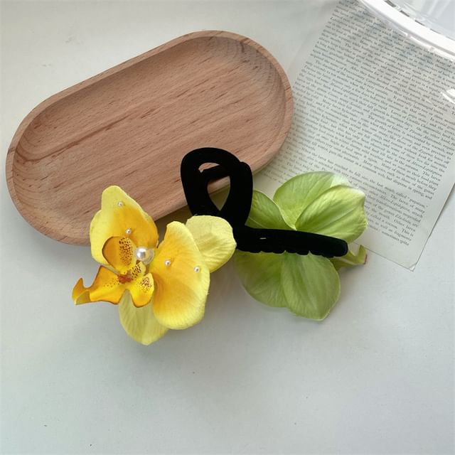 Clamp Hair Fabric Floral