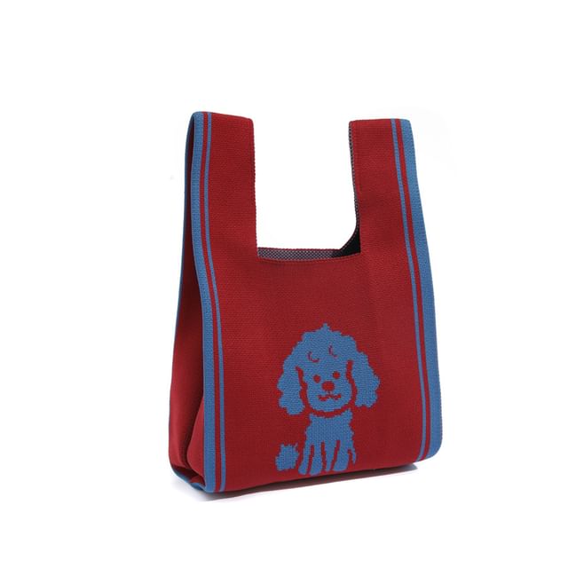 Tote Dog Bag Jacquard Knit