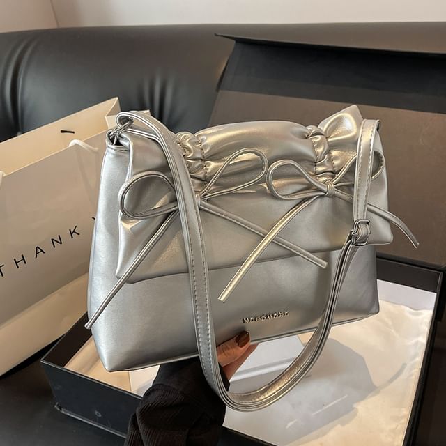 Shoulder Bag Faux Bow Leather