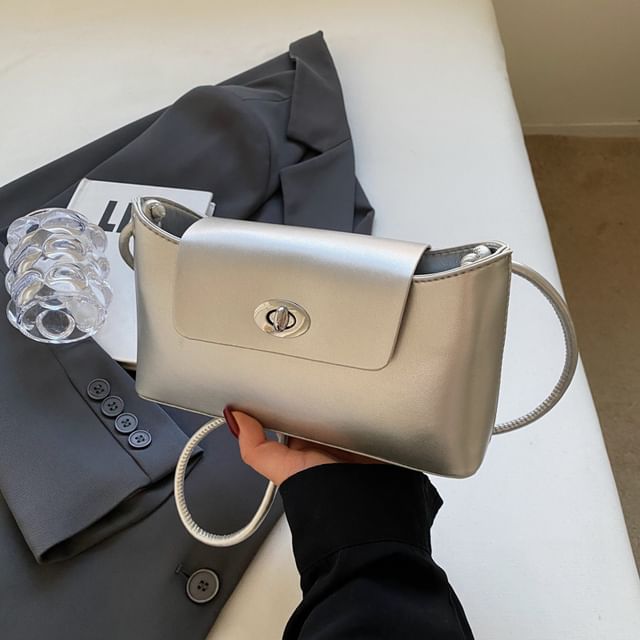 Sac à bandoulière uni en similicuir