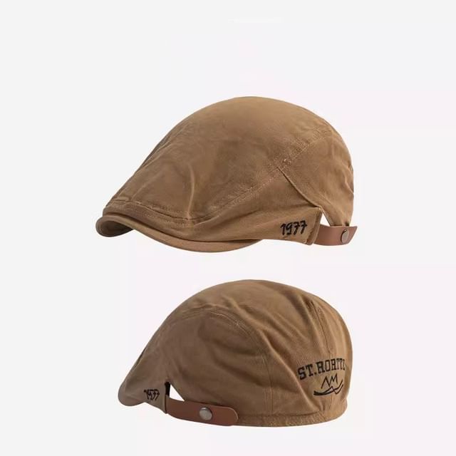 Flat Cap Numerical Embroidered