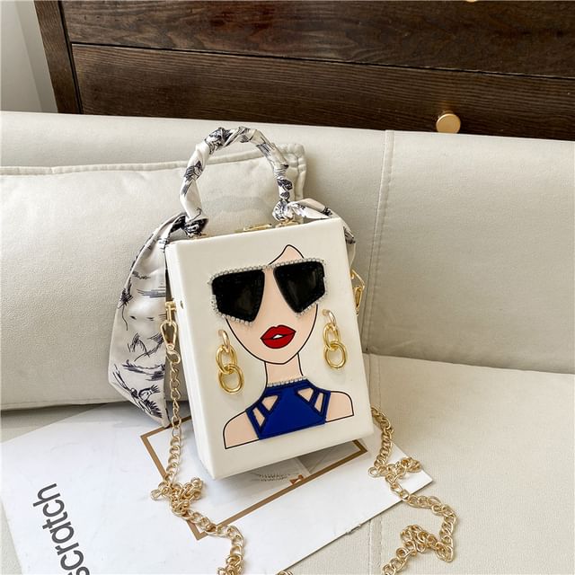 Face Crossbody Print Bag