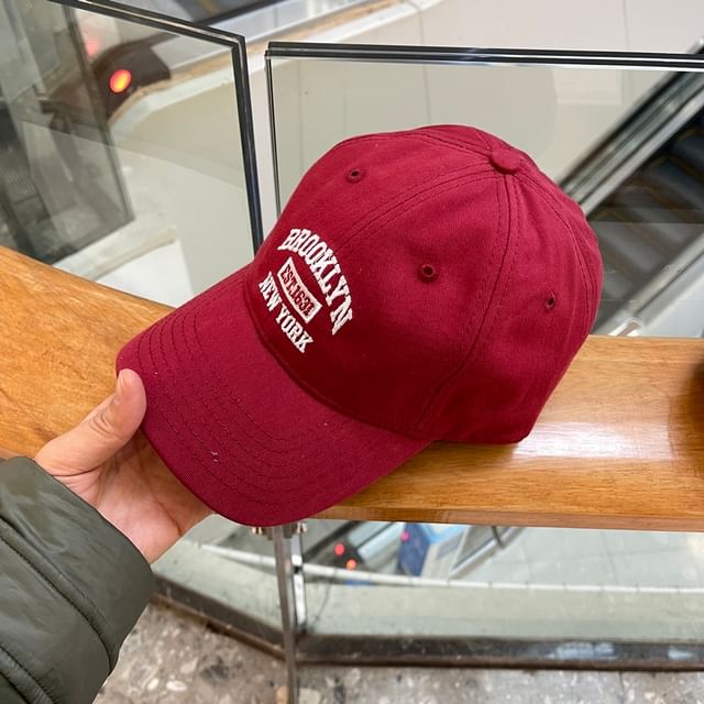 Lettering Embroidered Cap