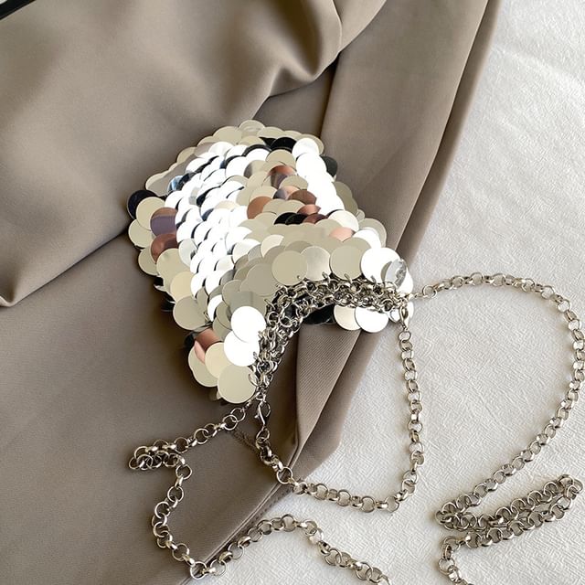 Chain Sequin Strap Bag Crossbody