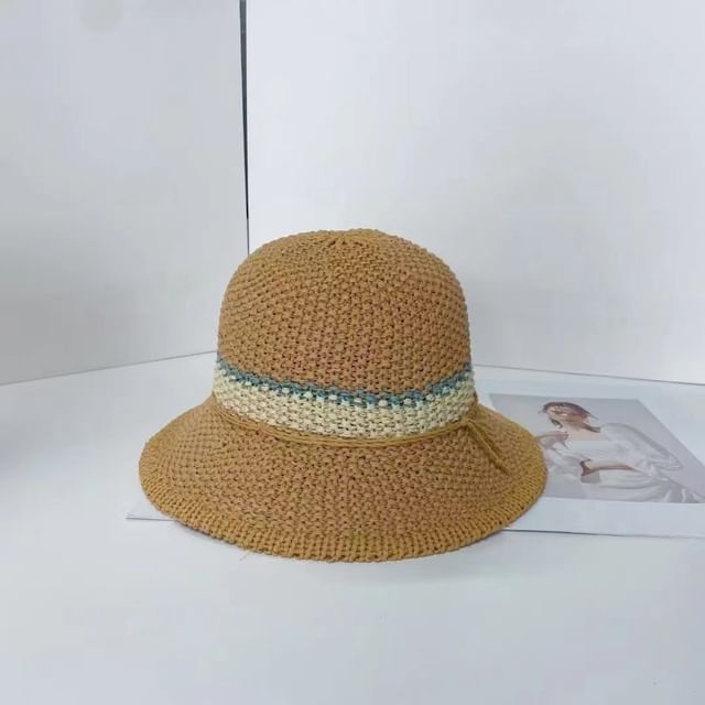 Striped Woven Hat Bucket