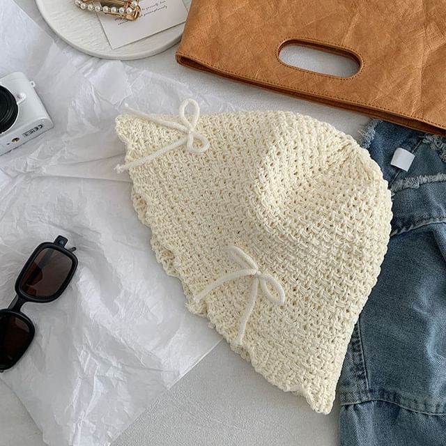 Chapeau Bob Tissé à Noeud