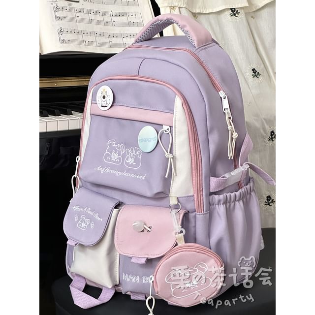 Sac à dos / Bijou de sac / Porte-monnaie / Ensemble brodé de dessins animés