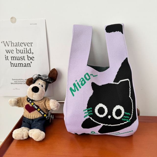 Cat Bag Tote Knit