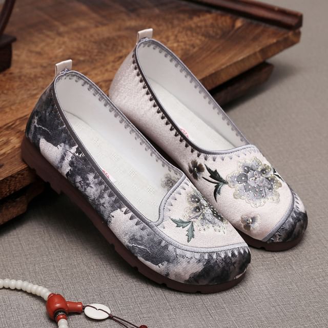 Flats Flower Embroidered