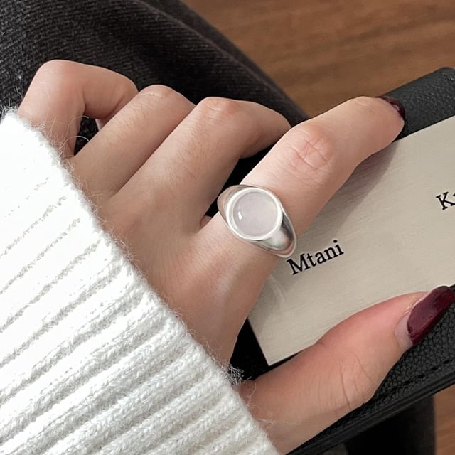 Bague ouverte en alliage d'agate et de nœud