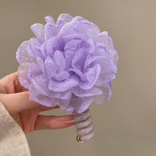 Élastique à cheveux en tissu fleuri