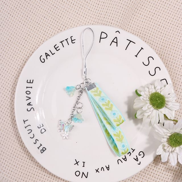 Porte-clés à motif floral / breloque pour téléphone (différents modèles)