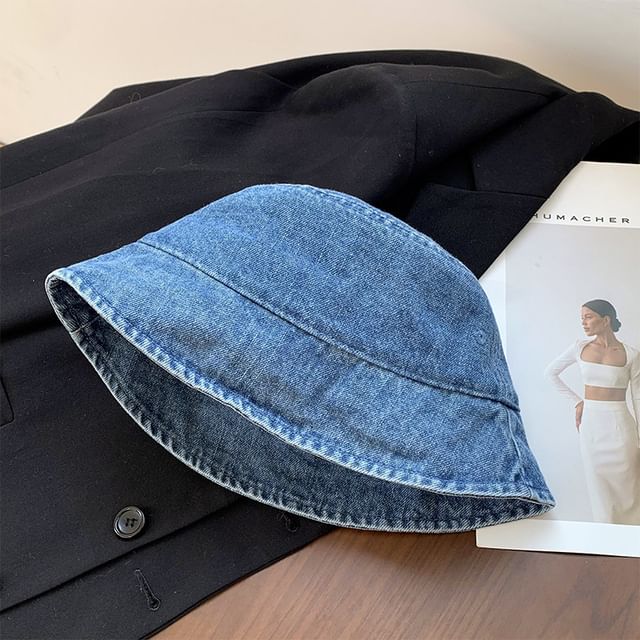 Chapeau bob en denim délavé