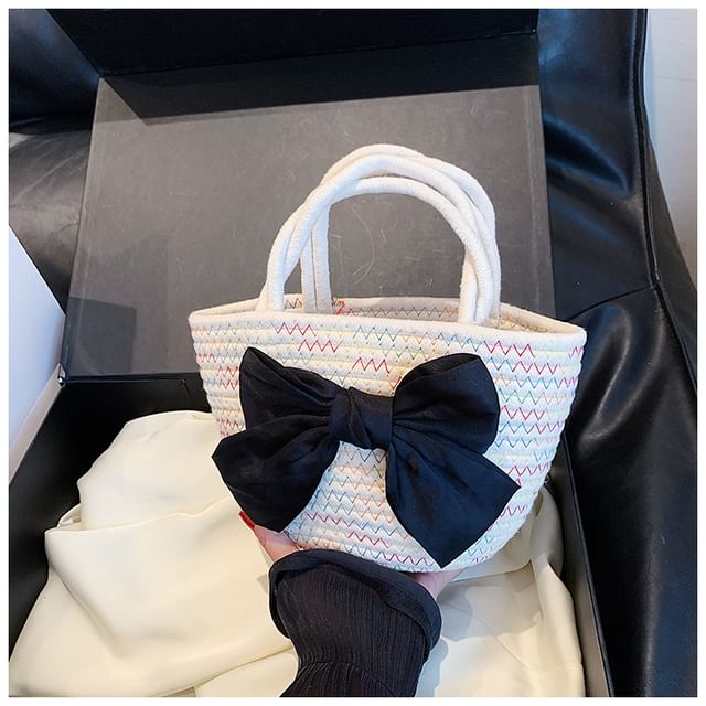 Tote Woven Bow Bag