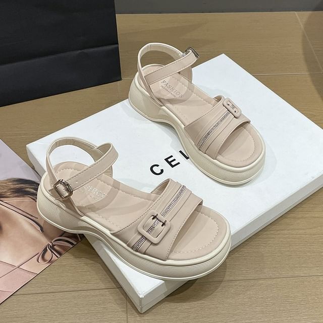 Sandales à plateforme en strass