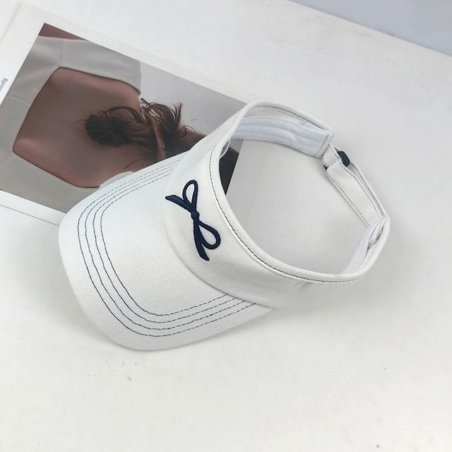 Sun Visor Embroidered Bow