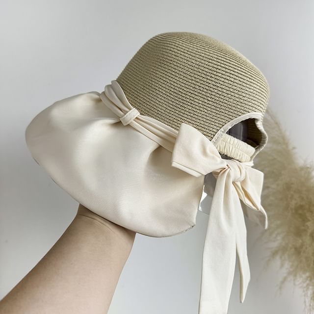 Hat Straw Sun Bow
