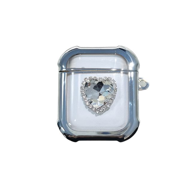 Étui pour écouteurs AirPods / Pro en strass en forme de cœur