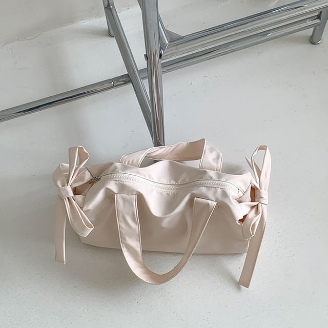 Bow Bag Tote Nylon Plain Accent