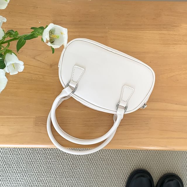 Faux Bag Leather Plain Bowler