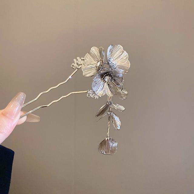 Stick Rhinestone Hair Floral