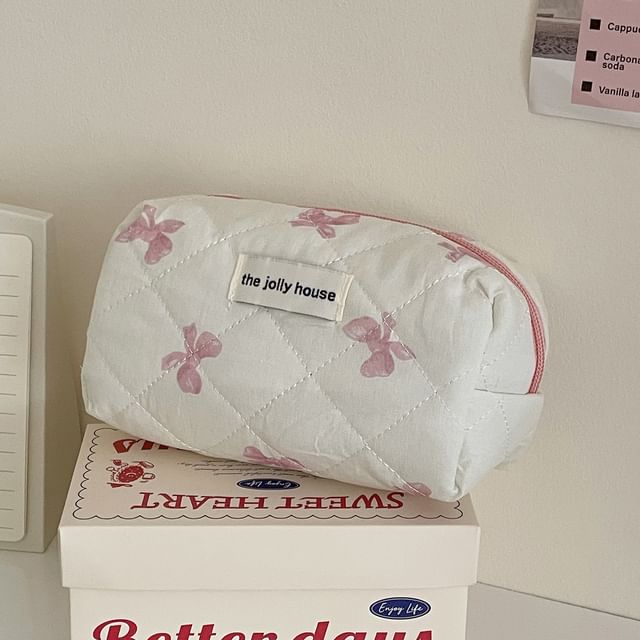 Trousse à crayons en tissu avec nœud