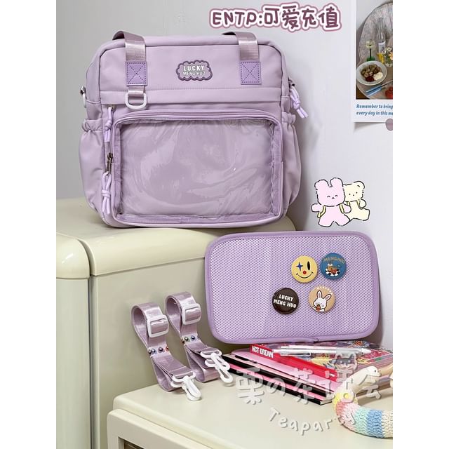 Sac fourre-tout / bijou de sac / ensemble avec panneau en PVC avec lettrage