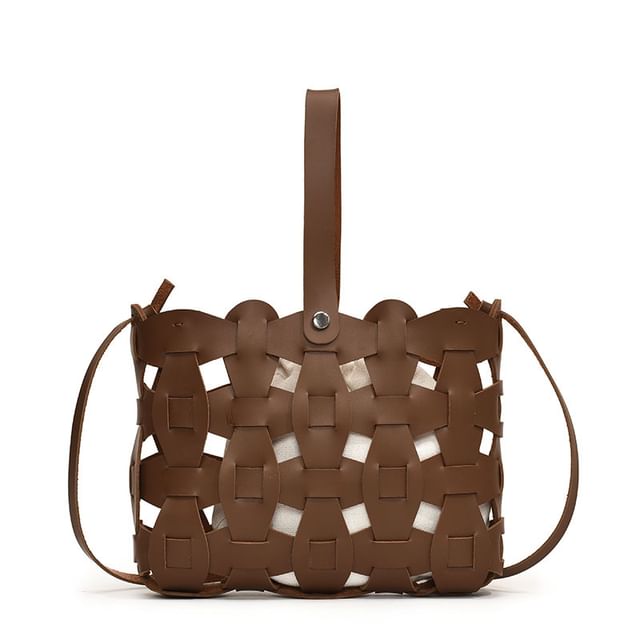Crossbody Leather Faux Cutout Bag