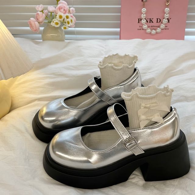 Chaussures Mary Jane à talons compensés et plateformes