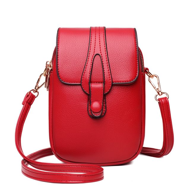 Flap Crossbody Bag Faux Leather