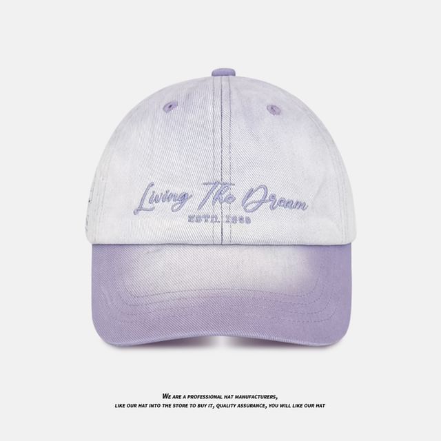 Cap Lettering Denim Baseball Embroidered