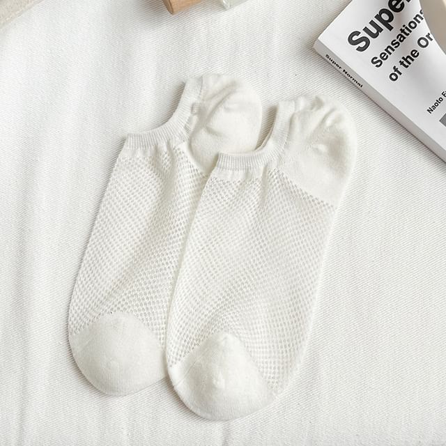 Chaussettes invisibles unies perforées