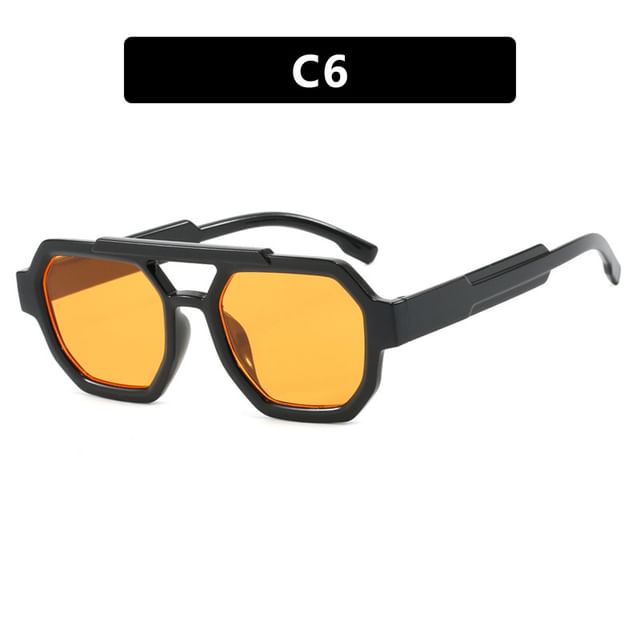Bridge Sunglasses Plastic Geometric Double