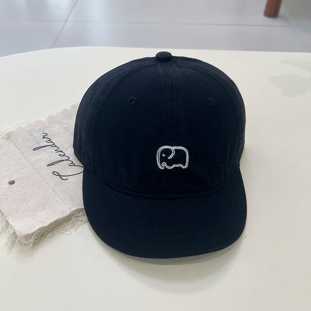 Embroidered Short Brim Elephant Cap