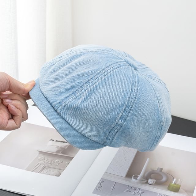 Brim Newsboy Cap Short Denim