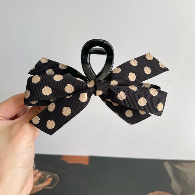 Pince à cheveux à pois en ruban