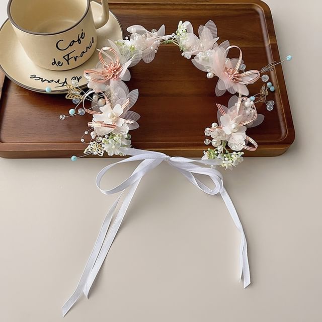 Floral Mesh / Headband Bracelet