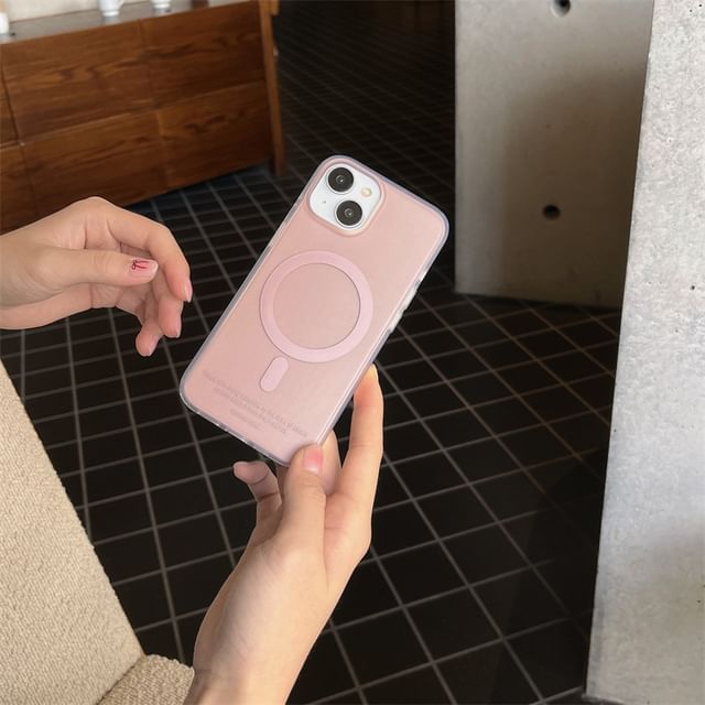 Coque magnétique simple (compatible avec MagSafe) pour iPhone 15 Pro Max / 15 Pro / 15 Plus / 15 / 14 Pro Max / 14 Pro / 14 Plus / 14 / 13 Pro Max / 13 Pro / 13 / 13 mini / 12 Pro Max / 12 Pro / 12 / 12 mini / 11 Pro Max / 11 Pro / 11