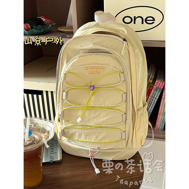 Sac à dos pour ordinateur portable avec imprimé lettrage / Bijou de sac / Ensemble