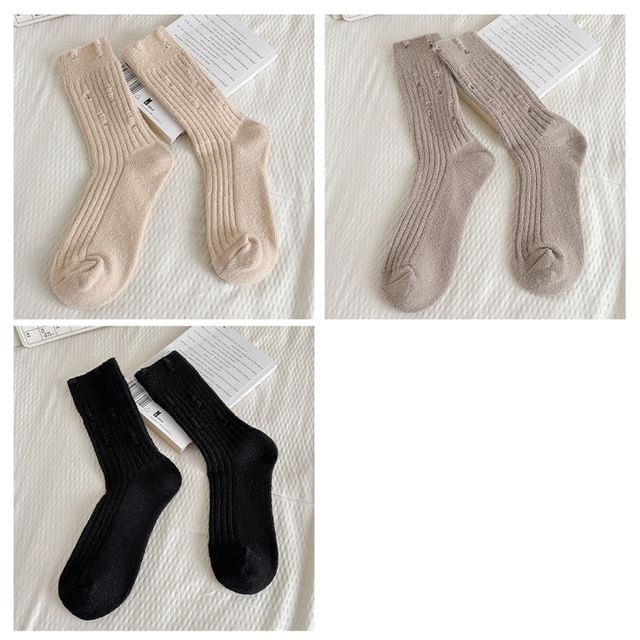 Ensemble de chaussettes côtelées unies et vieillies