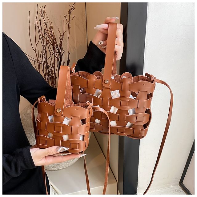 Cutout Woven Bag Bucket