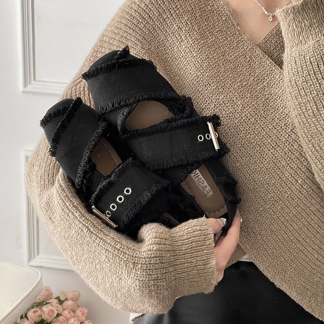 Plain Buckled Ballet Flats