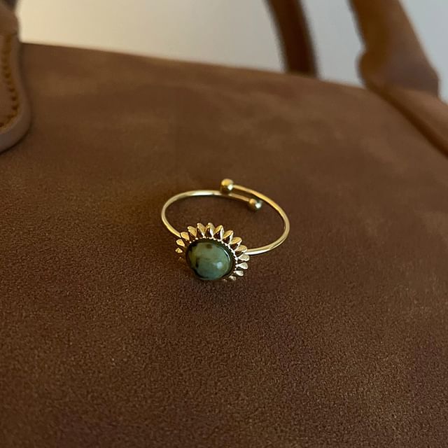 Faux Designs) Alloy Ring (Various Open Turquoise