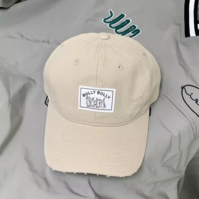 Distressed Cap Applique Baseball