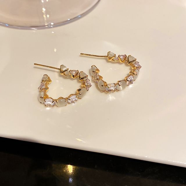 (Various / Alloy Earring Designs) Geometric Faux Pearl Shell